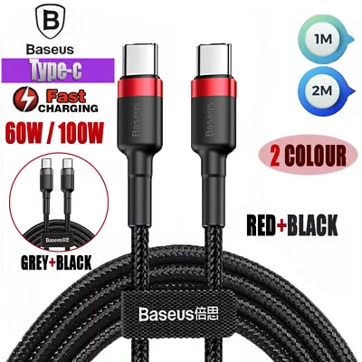 $5.99 • Buy Baseus 60W 100W USB C To Type C Charger Cable PD Fast Charge Lead For Samsung AU