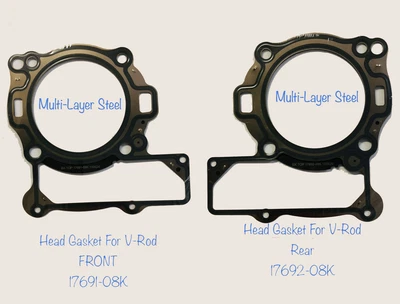 $32.89 • Buy FRONT & REAR Steel MLS HEAD GASKETS For V-ROD 2008-16 HARLEY VROD LIQUID COOLED