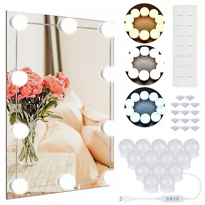 14 LED Bulbs Hollywood Vanity Light Dimmable Mirror Lamp Kit For Makeup Dressing • $23.98