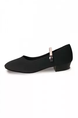 Roch Valley Canvas Character Shoes Low Heel RAD Regulation Wear Suede Sole Black • £19.99