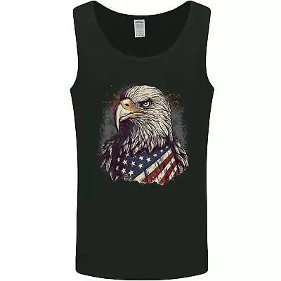 American Eagle With USA Flag July 4th Mens Vest Tank Top • £12.49