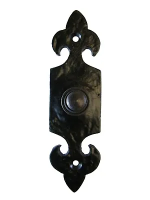 £9.95 • Buy Door Bell Push Tudor Antique Black Fleur De Lys Lis Cast Wrought Iron