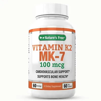 Vitamin K2 MK7 100mcg 60 Vegetable Capsules 2 Month Supply K2 Vitamin • $11.95