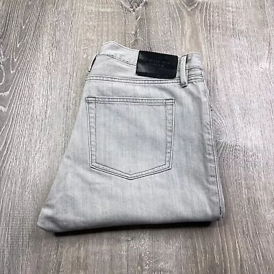 Burberry Brit Jeans Mens Size 34/35 X 34 Grey Color Skinny Fit Button Fly *READ* • $74.95