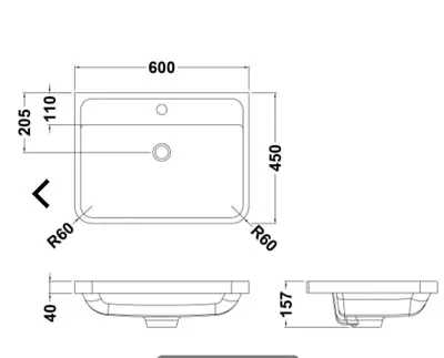 £26.20 • Buy Nidda HS16 Countertop Sink - White