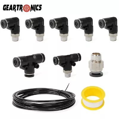 Vacuum PU Tubing And Push Lock Fittings Kit 1/8  NPT To 1/4  For Turbo Vehicles • $11.99