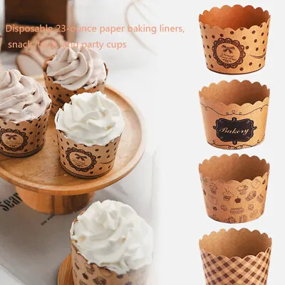 $9.22 • Buy 50Pcs Cupcake Paper Cups Wrapper Cake Mold Muffin Cupcake Liners Baking Cup^FUU