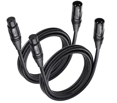 2-Pack XLR To XLR Microphone Cable 3m XLR Cables Mic Cable • £9.99