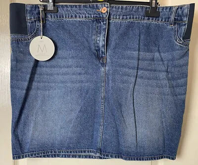 BNWT NEXT Size 16 Maternity Short Blue Denim Skirt Under Bump Elastic RRP £26 • £8.99