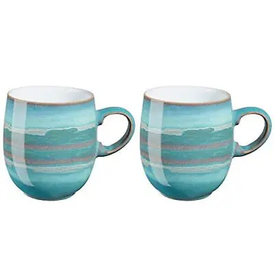 £51.29 • Buy Denby 124048812 Azure Coast 2 Piece Large Curve Mug Set Cups Kitchen Designed