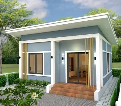 Small House Design 6x7 Meter 20x23 Feet 2 Beds 1 Bath Shed Roof (A4 Hard Copy) • $18.85