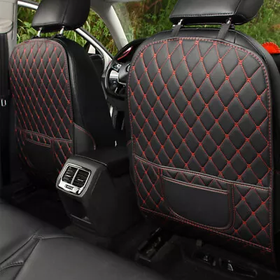 Car Seat Back Anti Kick Pad Mat PU Leather Protector Cover Universal Accessories • $30.25