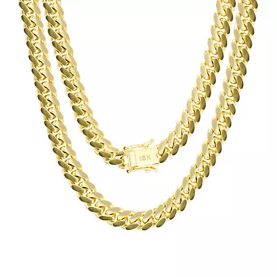 18K Yellow Gold Solid 2.7mm-7mm Miami Cuban Link Chain Pendant Necklace 16 -30  • $1168.99