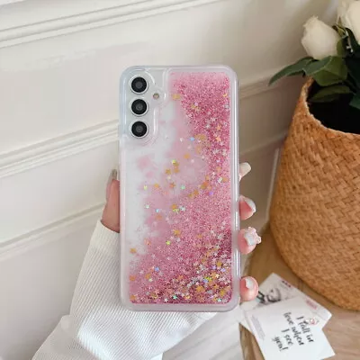 For Samsung S23 Ultra S22 S21 FE A54 A34 A14 Liquid Quicksand Glitter Case Cover • $4.69