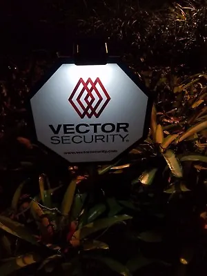 VECTOR SECURITY Yard Sign + 4 Door/Window Decals + Clip On Solar Light   **NEW** • $32.99