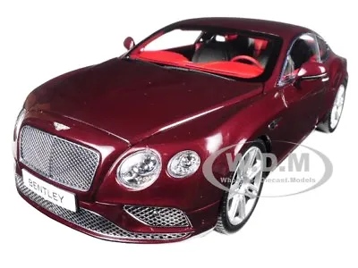 $149.99 • Buy 2016 Bentley Continental Gt Coupe Burgundy 1/18 Diecast Model By Paragon 98221