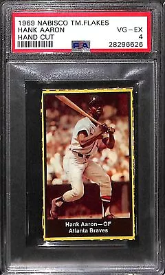 1969 Nabisco Team Flakes  Hank Aaron Hand Cut Psa 4 28296626  • $231.05