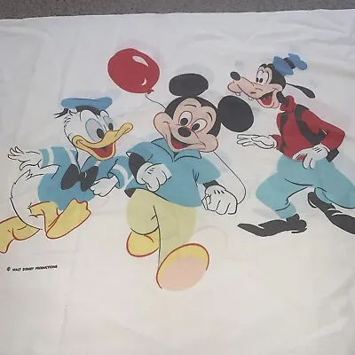 Vtg 1960s Walt Disney Mickey Mouse Goofy Donald Duck Pillow Case Craft Cutter • $8