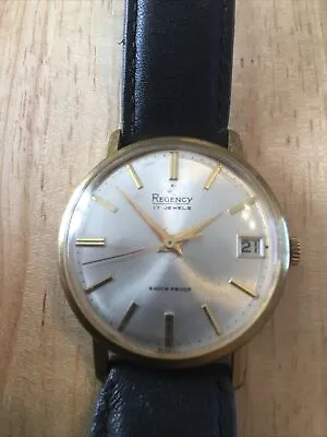 Vintage Regency 17 Jewels Mechanical Men Wristwatch Swiss Made • £50