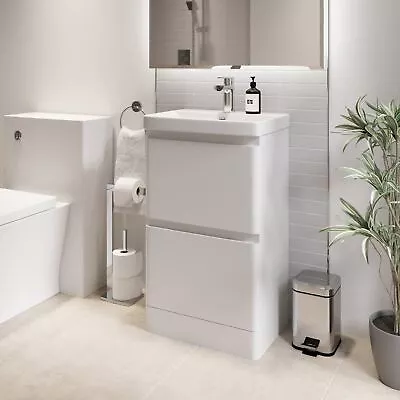 £219.99 • Buy Bathroom Cloakroom Vanity Unit Wash Basin Cabinet Drawers Storage White 500mm