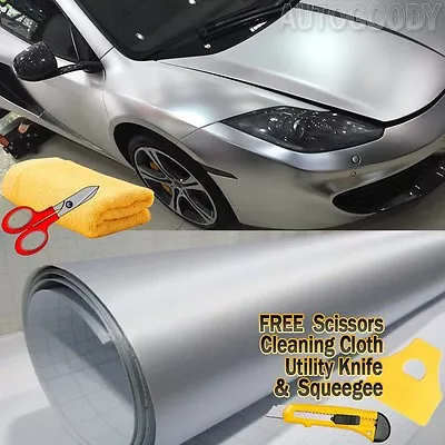 Brushed Aluminum Vinyl Film Metallic Wrap Sticker Decal Bubble Free Air Release • $8.38