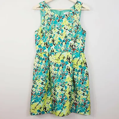 [ J.CREW ] Womens Silk Print Allie Dress In Aqua Floral | Size AU 10 Or US 6 • $55