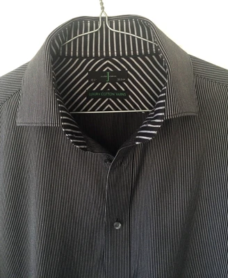 Jasper Conran Tailored Fit Shirt 15.5 French Cuff. Quality Cotton Pinstripe • £18