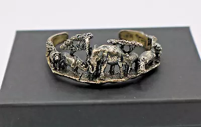 Kabana Sterling Silver 925Safari Animals Cuff Bracelet *Pre-Owned* Free Shipping • $399.99