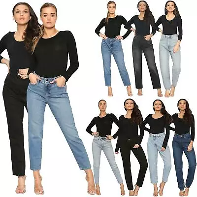 Ladies Denim Jeans Slim Fit Stretch Straight Leg Jeggings Trousers Pants 6-32 UK • £7.99