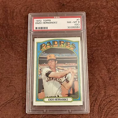 1972 Topps Baseball # 7 Enzo Hernandez Psa 8 ( OC)  • $9.99