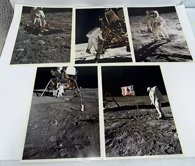 Vintage NASA Apollo 11 Landing 5 Photos  Kodak Lithograph Space Neil Armstrong • $325