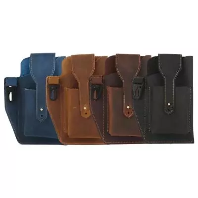 Men Leather Phone Holster Belt Bag Leg Hip Pack Casual Pocket Waist Bag Case • £10.02