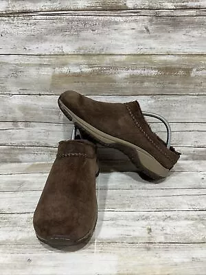 Merrell Encore Chill Stitch Chocolate Women’s Suede Leather Fur Lined Clog Sz 10 • $37.78