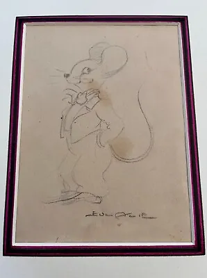 Eulalie Banks (1895-1999)  Mickey Mouse  Original Pencil Drawing On Paper • $95