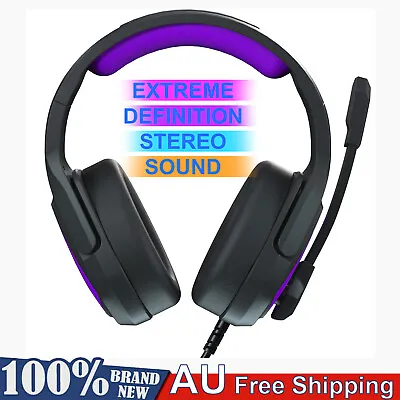 $28.86 • Buy 3.5mm PRO Gaming Headset With Mic Over-ear RGB Headphone For PC Laptop