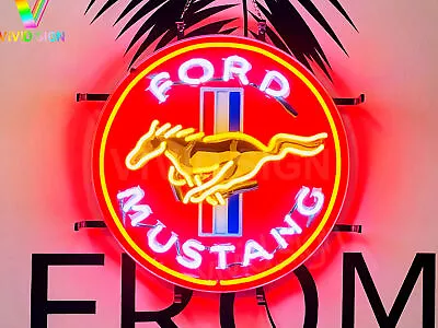New Mustang Auto Garage Open Neon Light Sign 16 X16  Lamp Beer Pub Acrylic Gift • $144.09