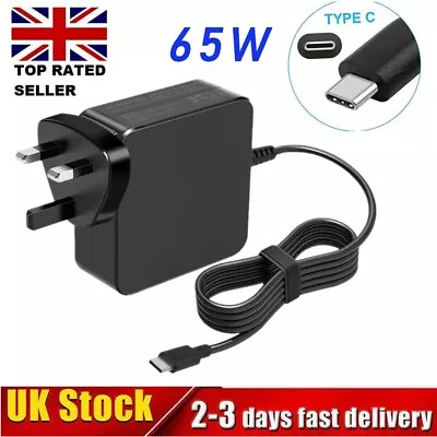 65W TYPE-C USB-C Laptop Power Adapter Charger For Lenovo Acer HP Apple Sony ASUS • £11.97