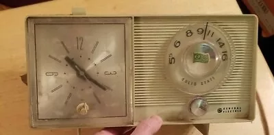 Vintage General Electric Clock Radio C4410A Mint Frost Decals Hot Wheels Demon  • $24.99