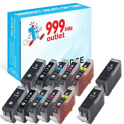 PGI-5BK And  CLI-8BK/Y Compatible Printer Ink For Canon Pixma IP4500 - 12 Pack • £15.45