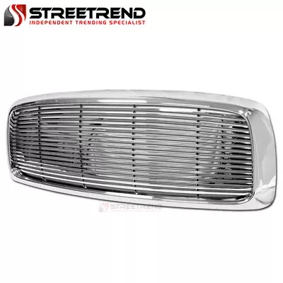 For 2002-2005 Dodge Ram Chrome Horizontal Billet Front Bumper Grill Grille ABS • $129