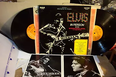 ELVIS PRESLEY 2 LP  In Person  ORIGINAL RCA W Rigid Orange Labels + Photos EX+ • $90