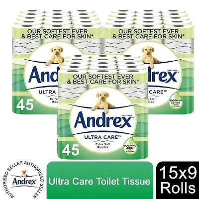 Andrex Toilet Rolls Ultra Care X135 Rolls 2 Ply Toilet Tissue Paper Rolls • £81.99