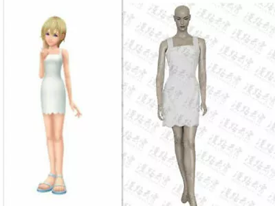 Kingdom Hearts Namine White Dress Cosplay Costume Skirt Sleeveless Dresses • $48.66