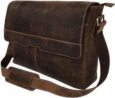 Vintage Leather Men Laptop Tab IPad Shoulder Briefcase Messenger Mens Women Bag • $97.80