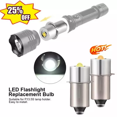 P13.5S DC6V-24V/3-12v LED Upgrade Bulbs White Maglite Flashlight 3W -UK • £3.17