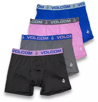 4 Pack Mens Volcom High Performance Boxer Briefs Black Blue Gray Neon • $23.74