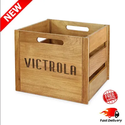 Vinyl Record Storage Box Wooden Organizer Record Crate Holder Album Display US • $20.57