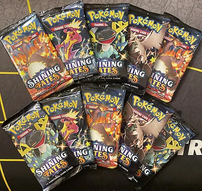 $59.59 • Buy 10 SHINING FATES BOOSTER PACKS Lot Unweighed Factory Sealed Pokemon TCG 2021