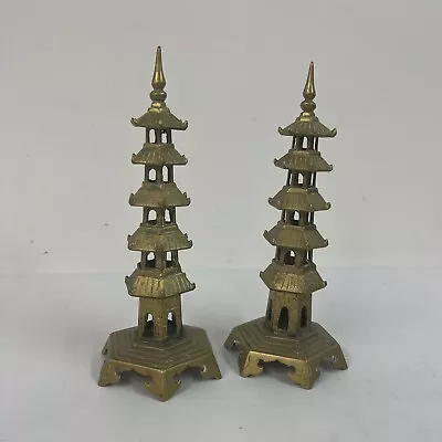 Chinese Vintage Brass Wen Chang 5 Element Tower Buddhist Feng Shui Pagoda B79 • $68.44