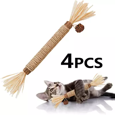 4pcs Cat Toys Cleaning Teeth Silvervine Chew Stick Pet Snacks Sticks With Catnip • $12.66